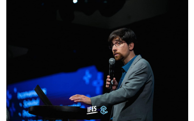 Timothée Joset speaks at the annual IFES conference in Indonesia, 2023